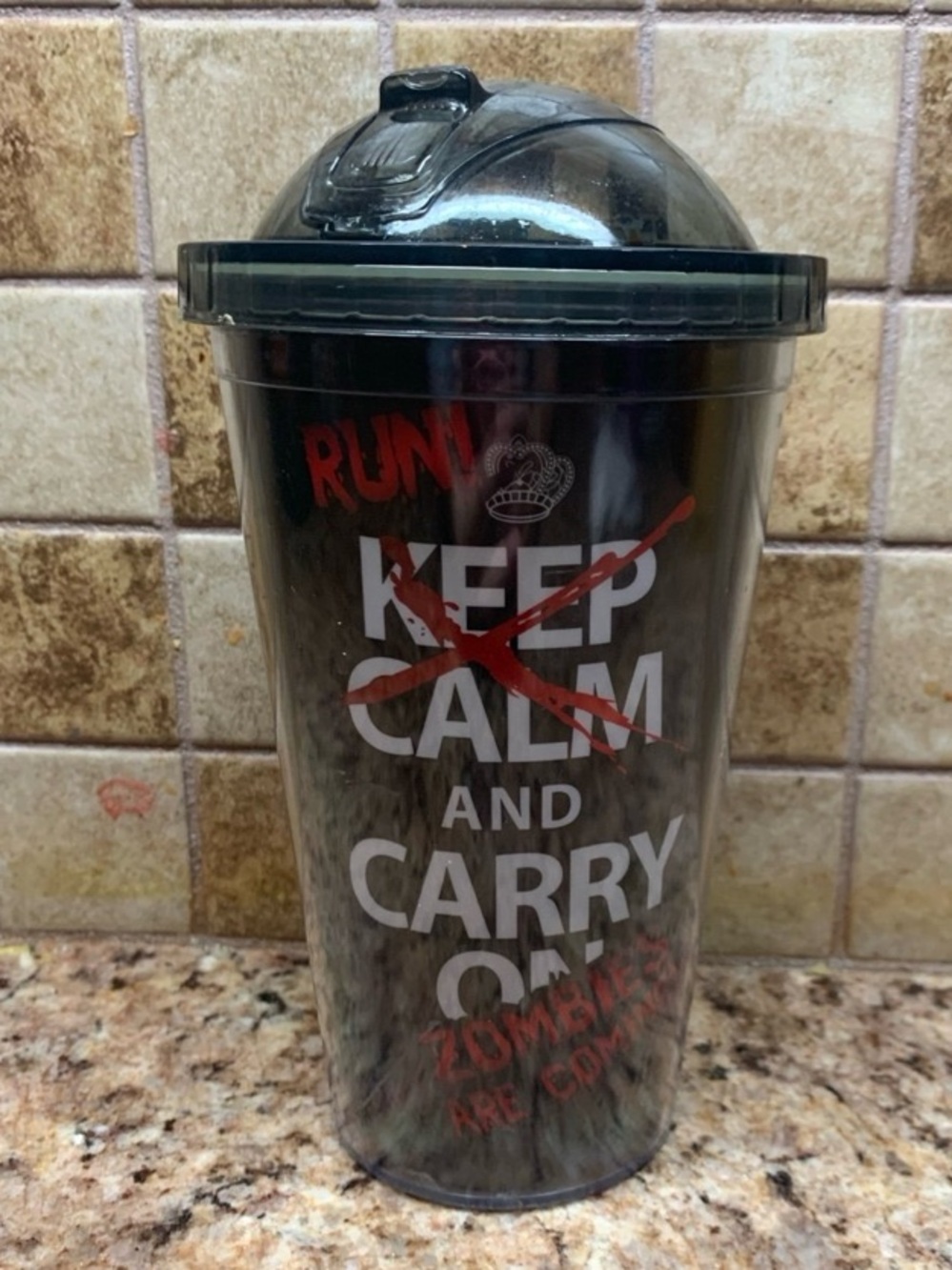Just Funky” The Walking Dead themed  tumbler w/ a "Keep Calm and Carry On”